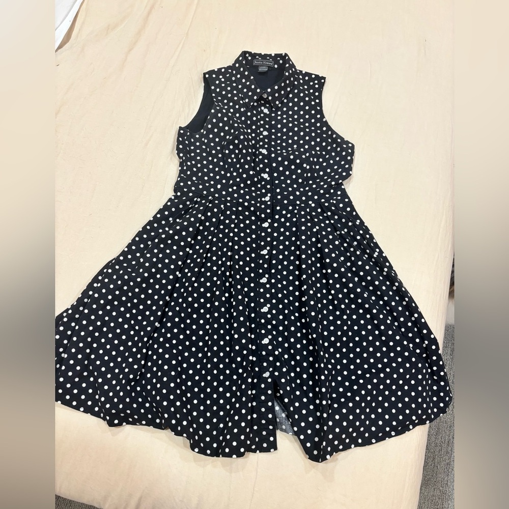 Jessica Howard Black and White Polka Dot Kids Dress